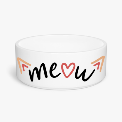 meow cat food bowl