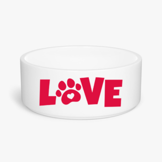 Paw Print Love Cat Food Bowl