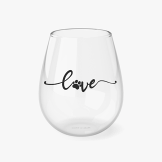 Paw Love Stemless Wine Glass